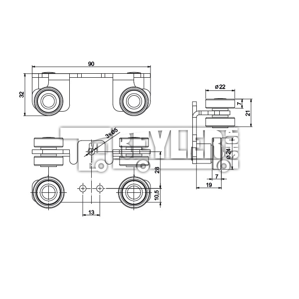 6 Tekerli Perde Makarası