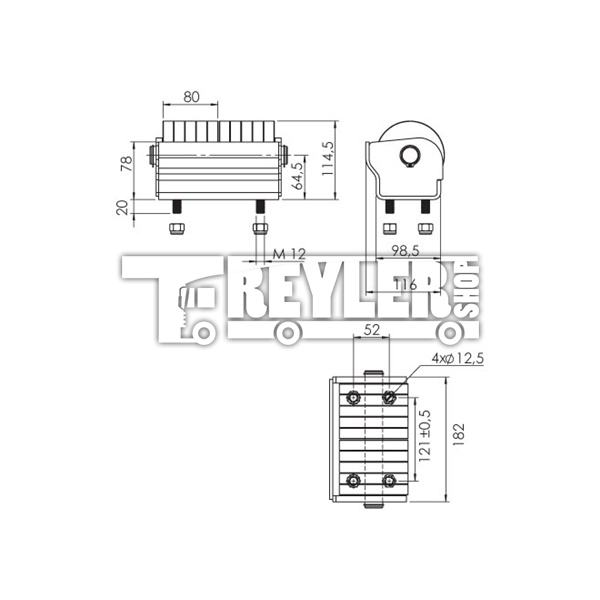 Çiftli Dönerli Takoz (Büyük Civatalı)